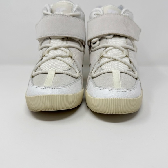 Sorel Out n About Sport Wedge Sneaker Suede Leather White Seat Salt - Picture 3 of 9